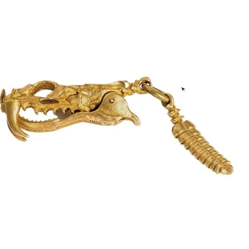 Brass Snake Skull Sidewinder Paracord Keychain Charm Keychain Charm Babs 1pcs
