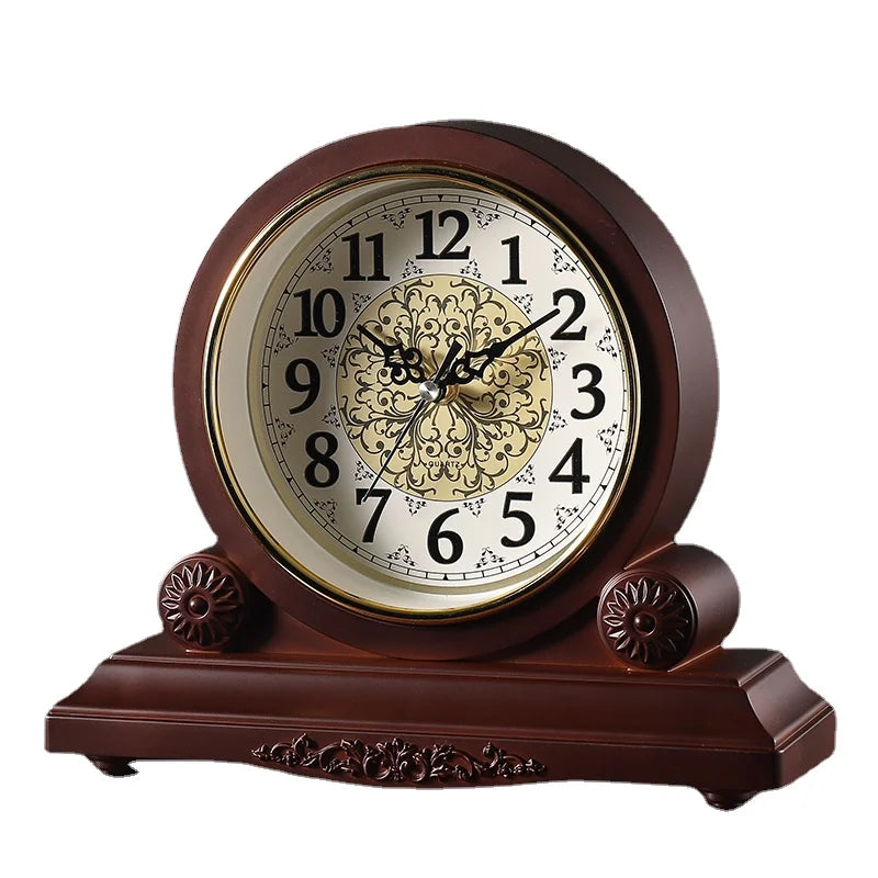Retro Vintage Desk Clock – Large 8" Silent Quartz Table Clock Decorative Desk Clock Babs
