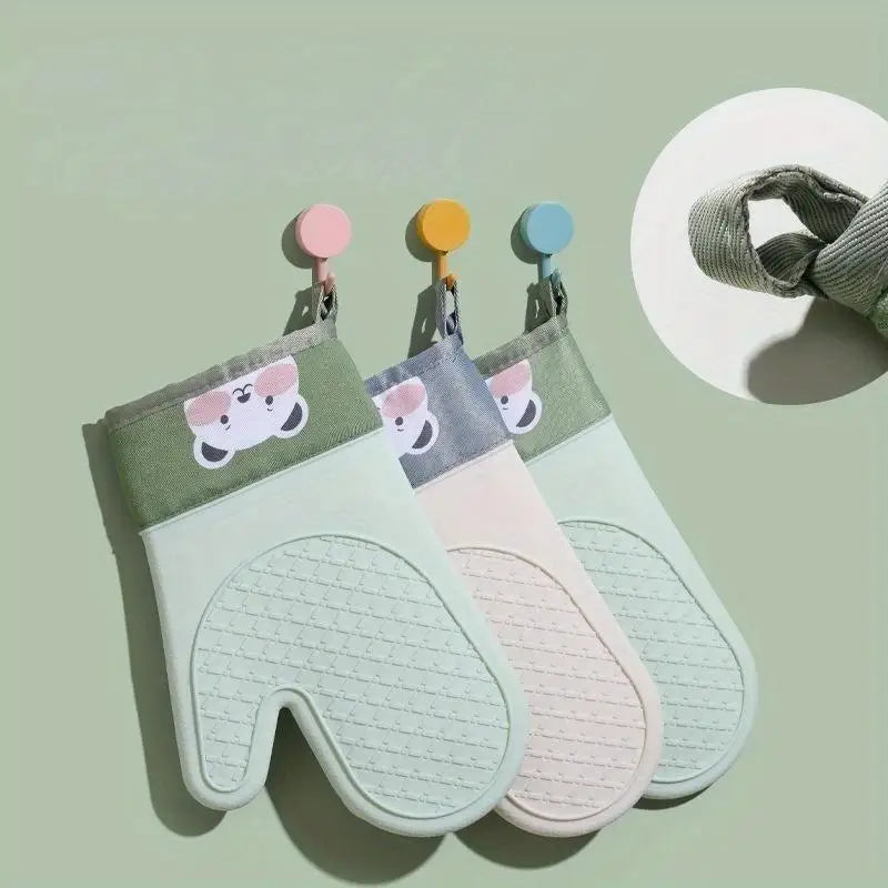 Silicone Oven Gloves – Thickened Heat-Resistant Kitchen Mitt Silicone Oven Gloves Babs