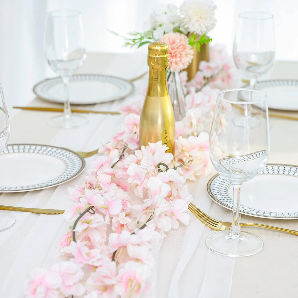 180CM Artificial Silk Sakura Rose Flower Vine – Wedding Decor Artificial Flower Vine Babs