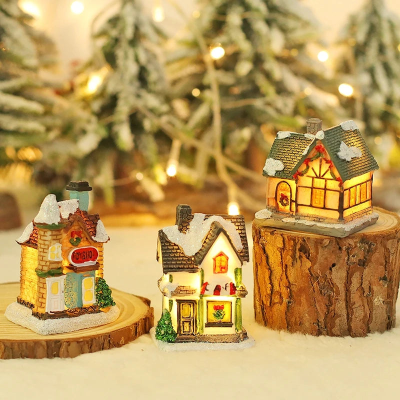 Christmas LED Wooden House Cabin Ornament – DIY Xmas Decor Christmas Cabin Ornament Babs