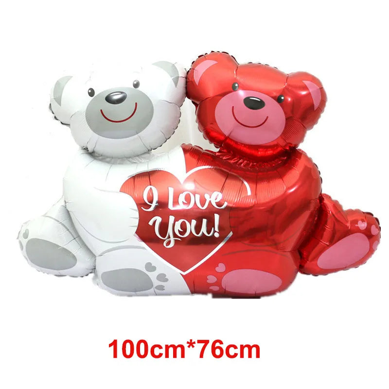 Large Standing Teddy Bear Foil Balloon – Party & Wedding Decor