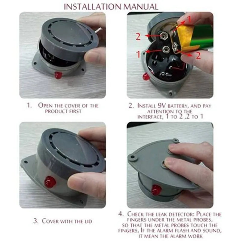 Water Leak Detector 2-Pack – 110dB Flood Sensor Alarm Flood Sensor Alarm Babs