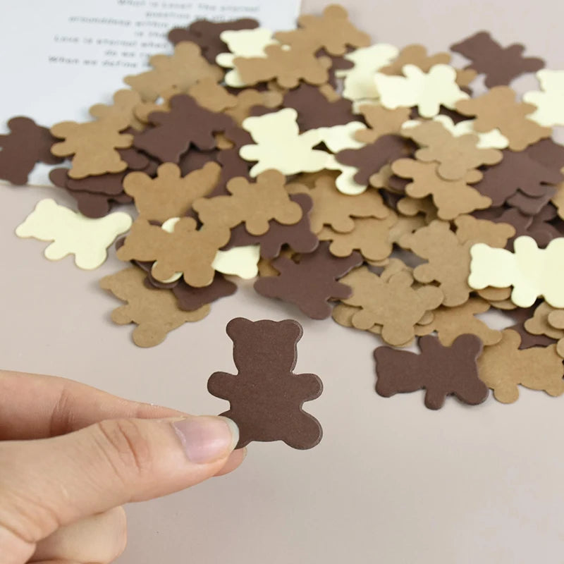 100Pcs Teddy Bear Paper Confetti – Baby Shower & Birthday Party Party Confetti Babs