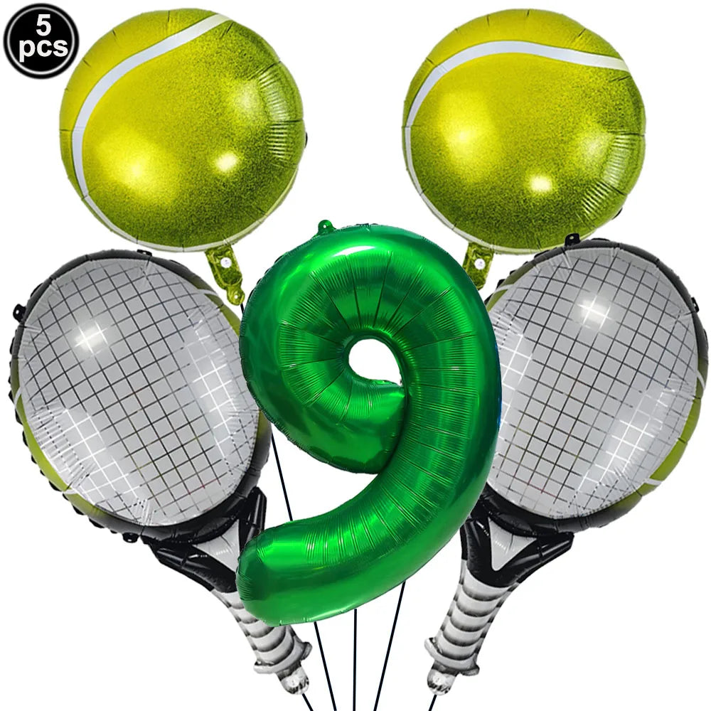 Tennis Party Balloon Kit – 18" Tennis & Racket Foil Balloons Party Balloon Kit Babs Number 9 As picture show