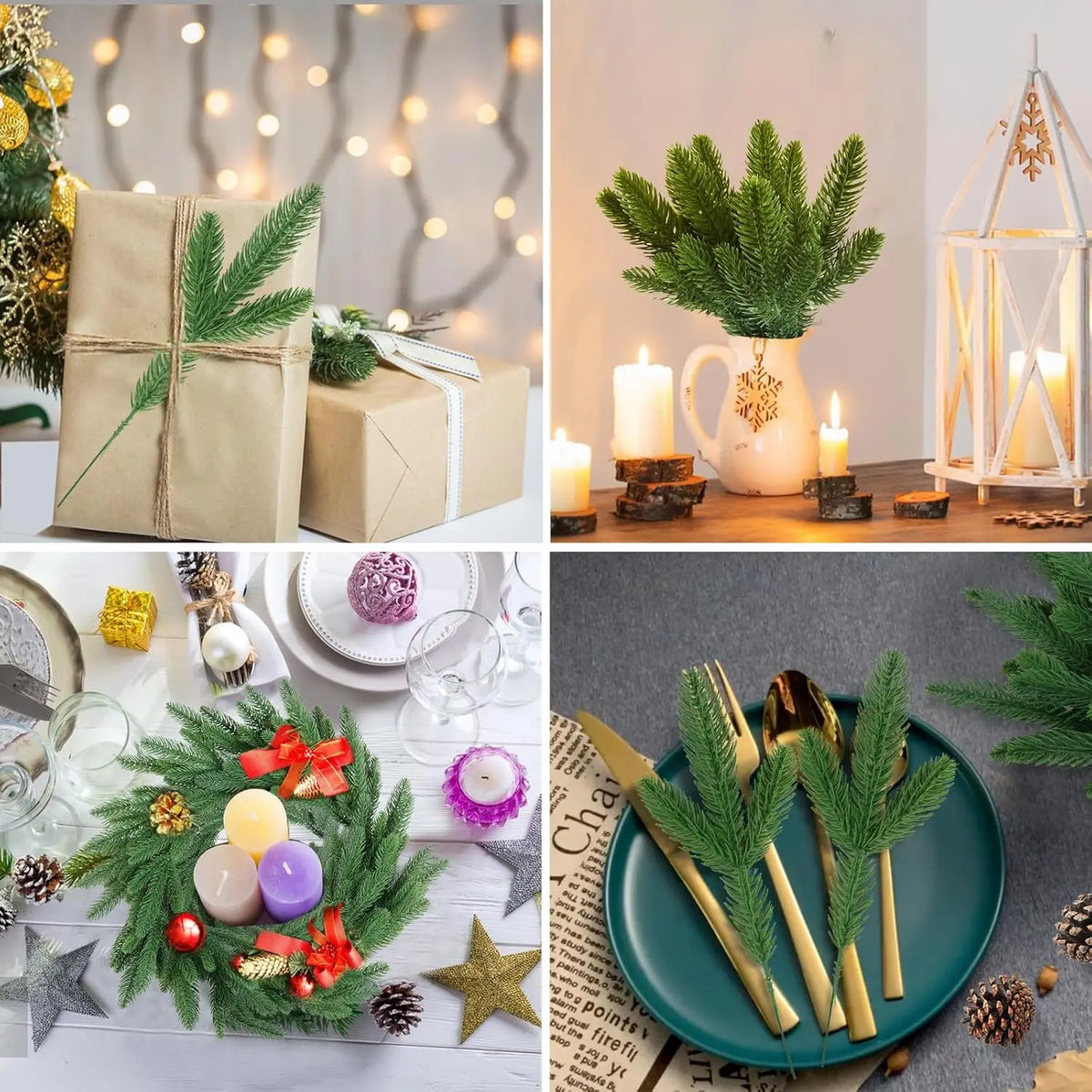 50/100pcs Artificial Holly Berry Branches | Christmas & Wedding Decor Artificial Holly Branches Babs