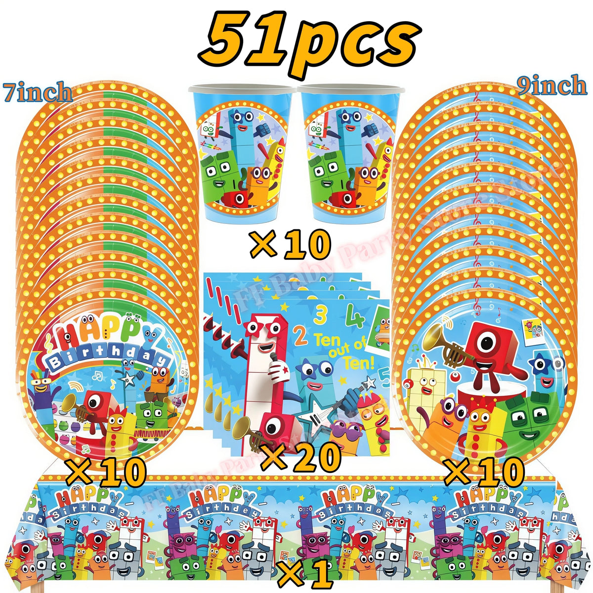 Building Blocks Birthday Party Kit – Plates, Cups, Balloons
