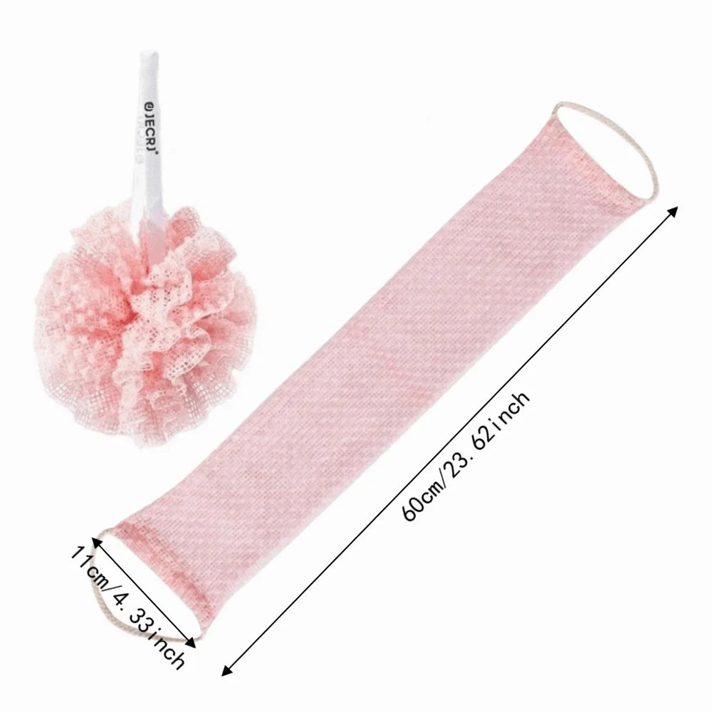 Exfoliating Back Scrubber & Bath Towel Set with Bath Flower Bath Scrubber Set Babs