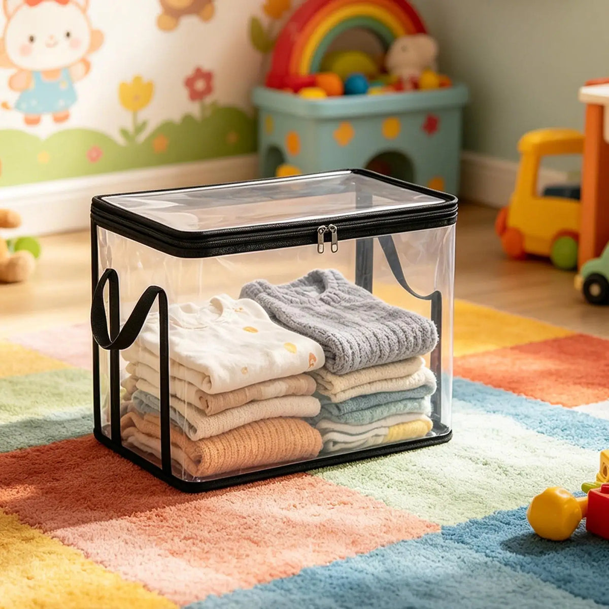 PVC Transparent Toy Storage Bag – Waterproof Organizer (2pc) Toy Storage Basket Babs