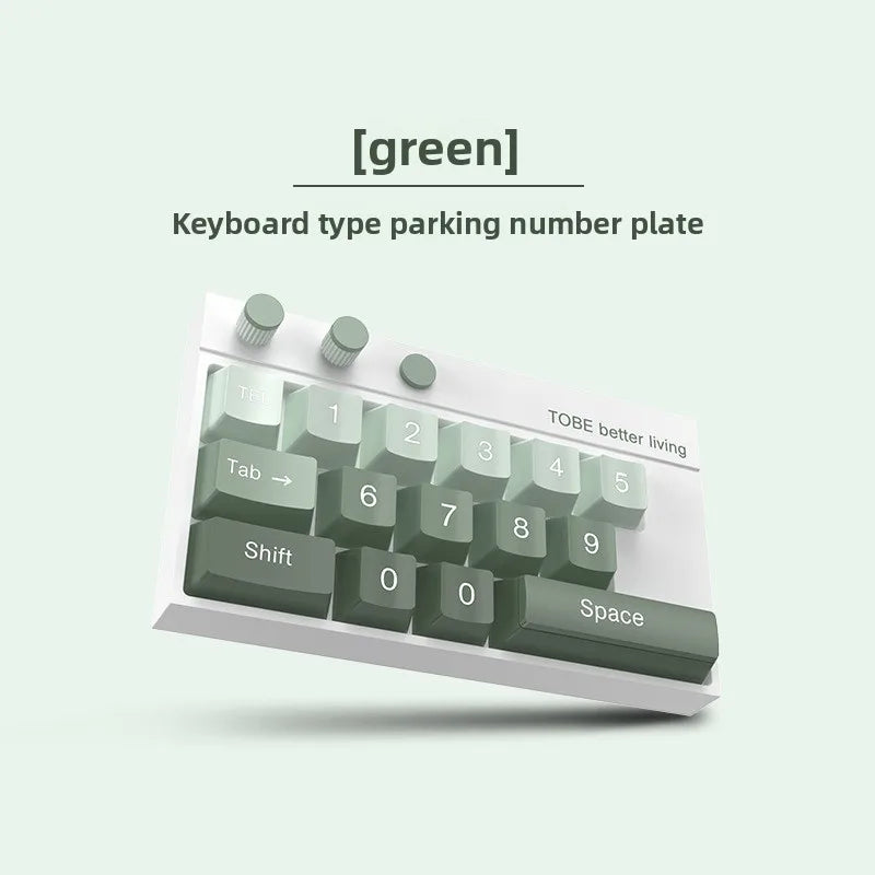 Car Temporary Parking Number Plate – Movable Digits Parking Number Plate Babs green
