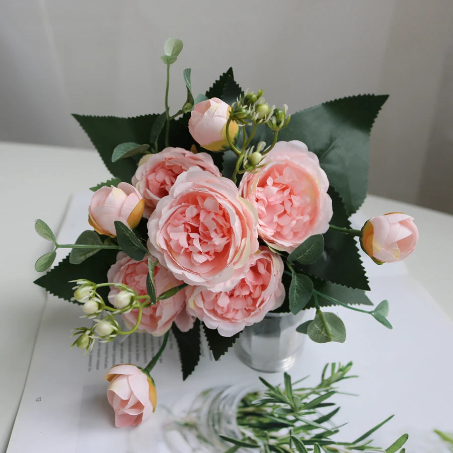 Silk Peony Artificial Flower Bouquet – Wedding & Home Décor Artificial Flower Bouquet Babs color 3 1 pc