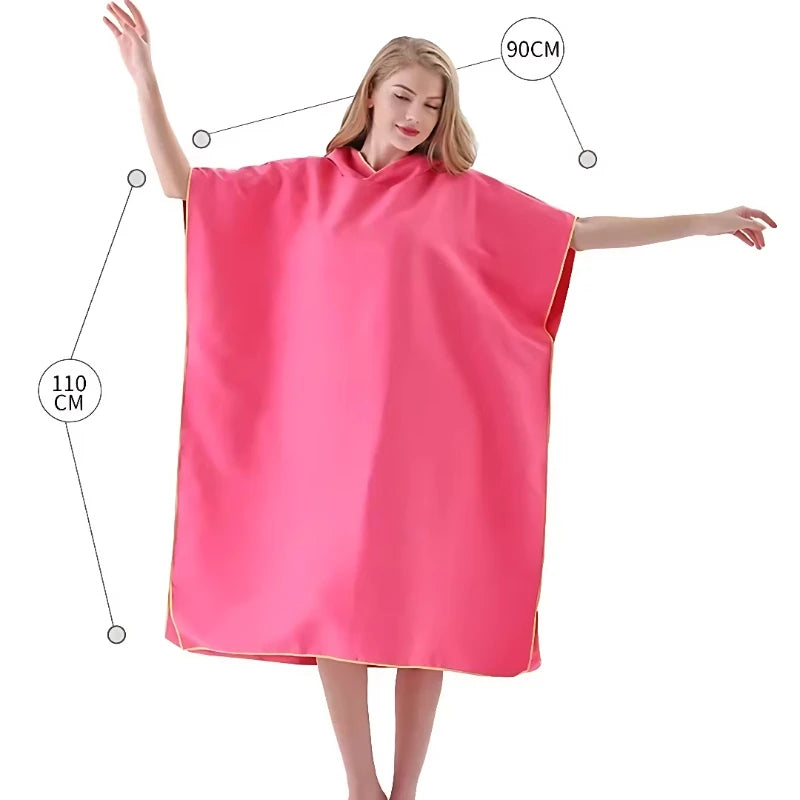 Surf Poncho Hooded Changing Robe | Quick-Dry Microfiber Towel Surf Changing Robe Babs