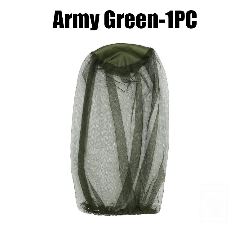 Breathable Mesh Mosquito Head Net Hat – Camping & Fishing Mosquito Head Net Babs Green 1PC