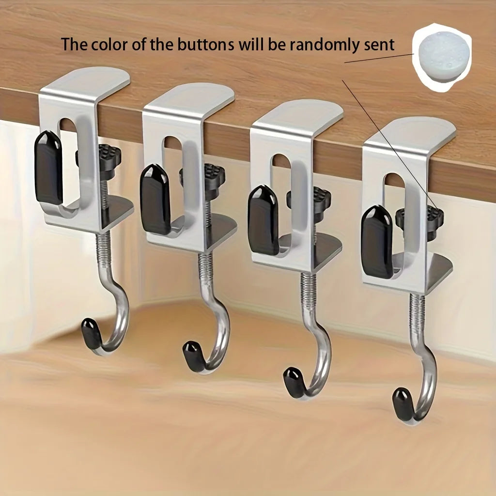 4-Piece Heavy-Duty Metal Desktop Storage Rack with Double Hooks Desktop Storage Rack Babs