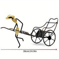 Retro Iron Rickshaw Wine Rack – Chinese Style Home Décor Decorative Wine Rack Babs Bronze