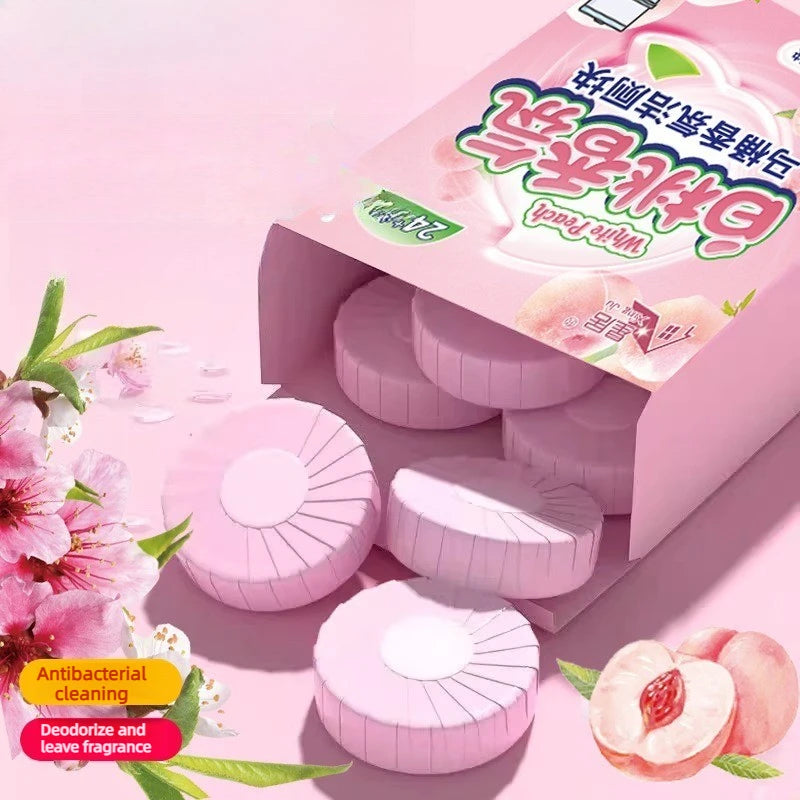 White Peach Toilet Cleaner Blocks – Fresh & Antibacterial Toilet Cleaner Block Babs