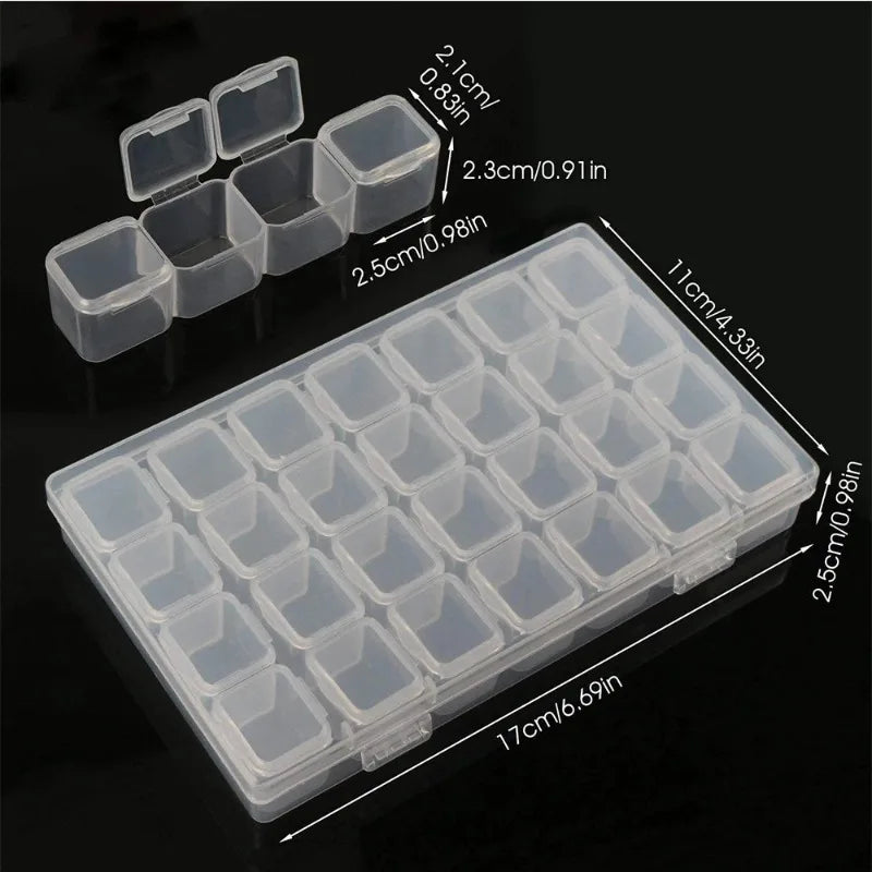 28/56 Slot Plastic Grid Storage Box – Jewelry, Beads & Nail Art Compartment Storage Box Babs