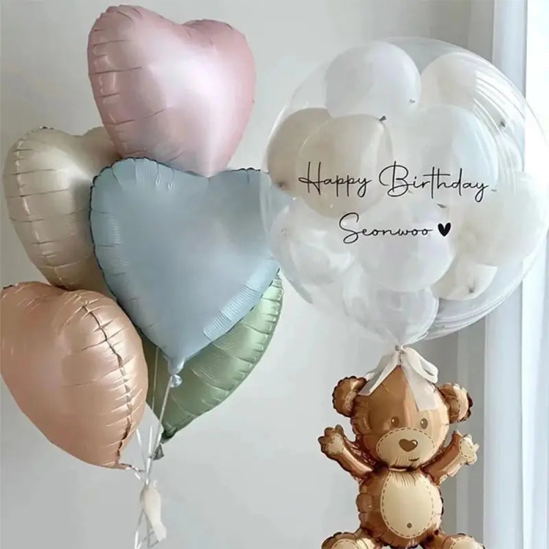 Retro Caramel Heart & 32" Number Foil Balloon Set – Party Décor Party Balloon Set Babs