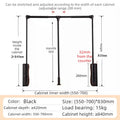 Pull-Down Lift Hanger Rod – Aluminum Wardrobe Organizer Wardrobe Hanger Rod Babs Black-Damping-550MM