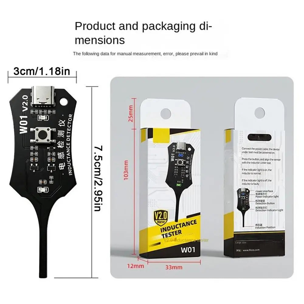 W01 Type-C Inductance Tester – Motherboard Coil Tester Tool Inductance Coil Tester Babs 1pcs