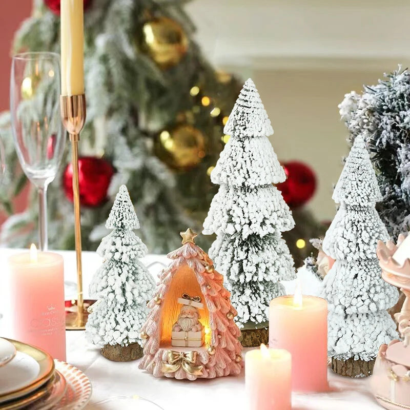 Mini Snow Pine Christmas Tree Ornaments – Desktop Xmas Decor Christmas Tree Ornament Babs