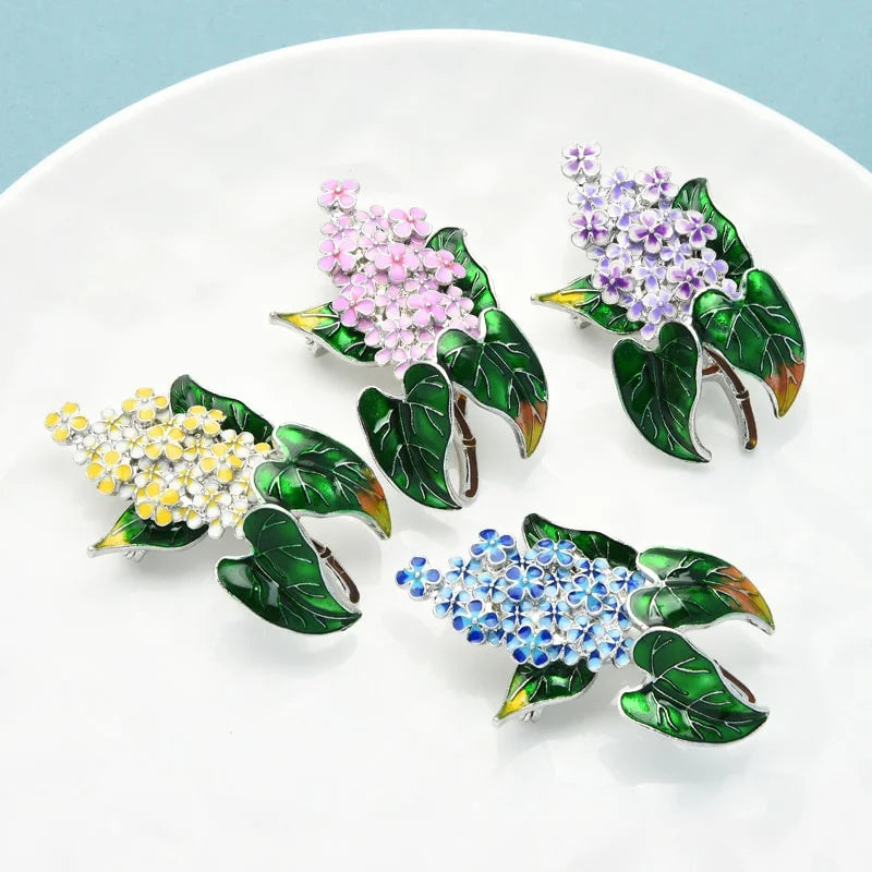 Enamel Lilac Flower Brooch Pin – 4 Colors | Spring Floral Gift Enamel Brooch Pin Babs