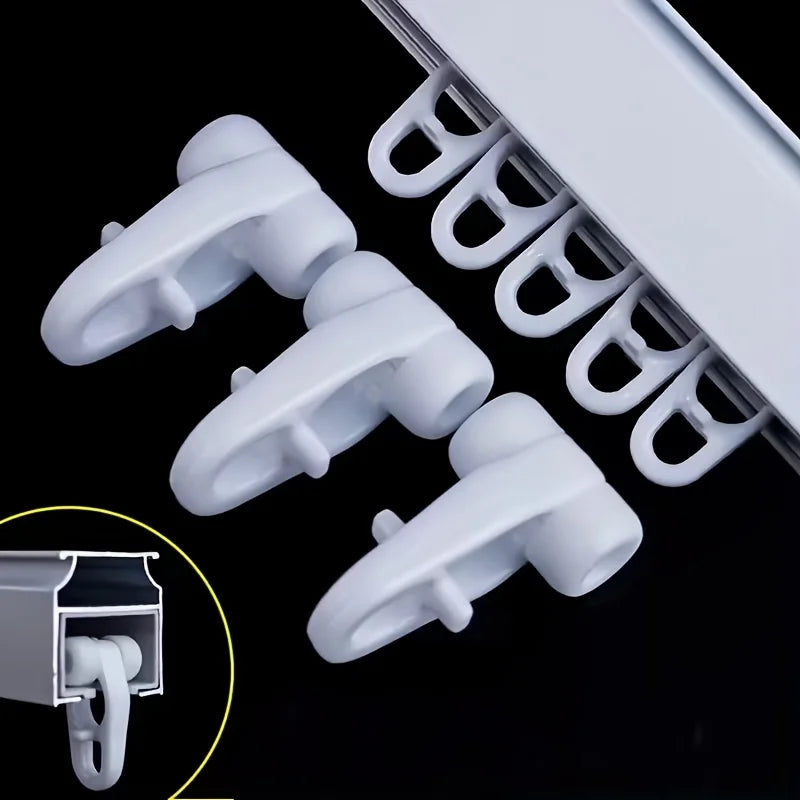 60-Pack Curtain Rail Sliding Hook Rings – Straight & Curved Rail Curtain Hook Rings Babs
