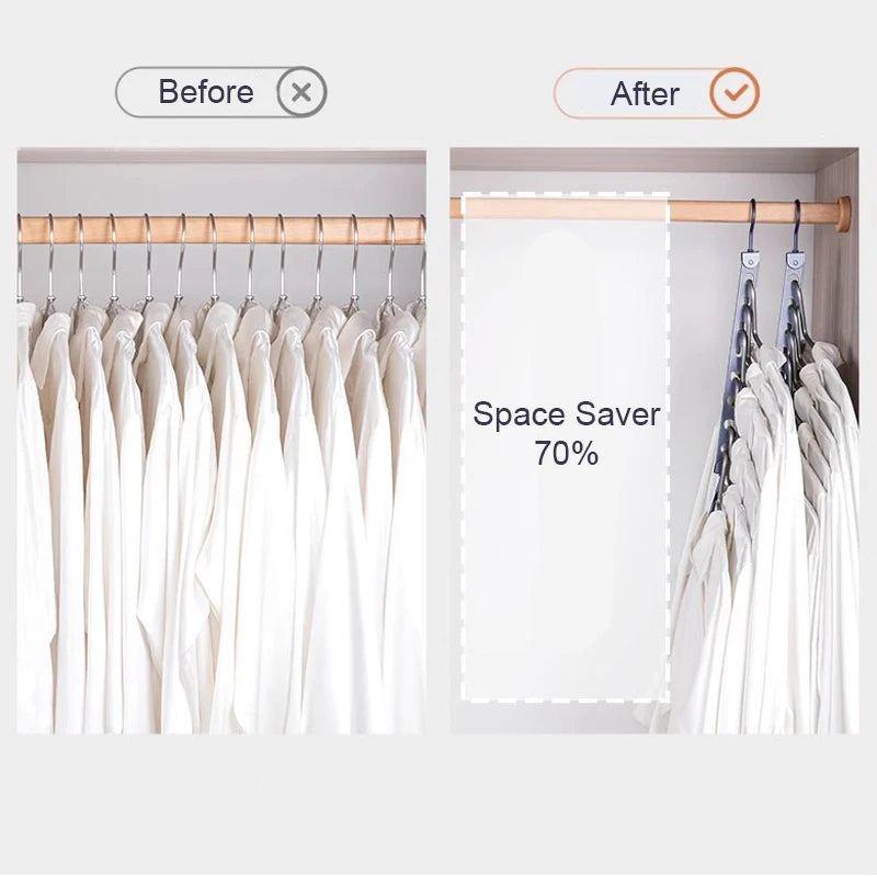 Space-Saving Collapsible Clothes Hangers – 6 & 8 Hole Organizer Clothes Hanger Organizer Babs