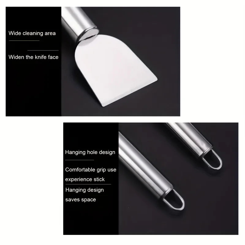 Stainless Steel Kitchen Scraper for Stovetops & Flat Pans Kitchen Cleaning Scraper Babs