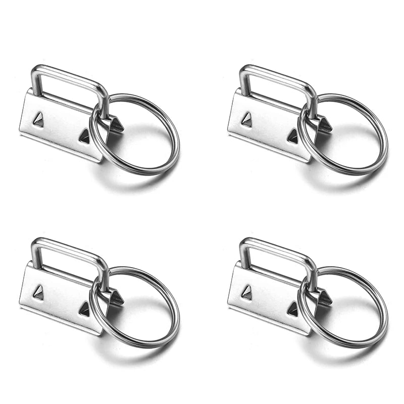 10pcs Metal Belt Clip Key Fob Foldover Connector DIY Hardware DIY Craft Hardware Babs silver