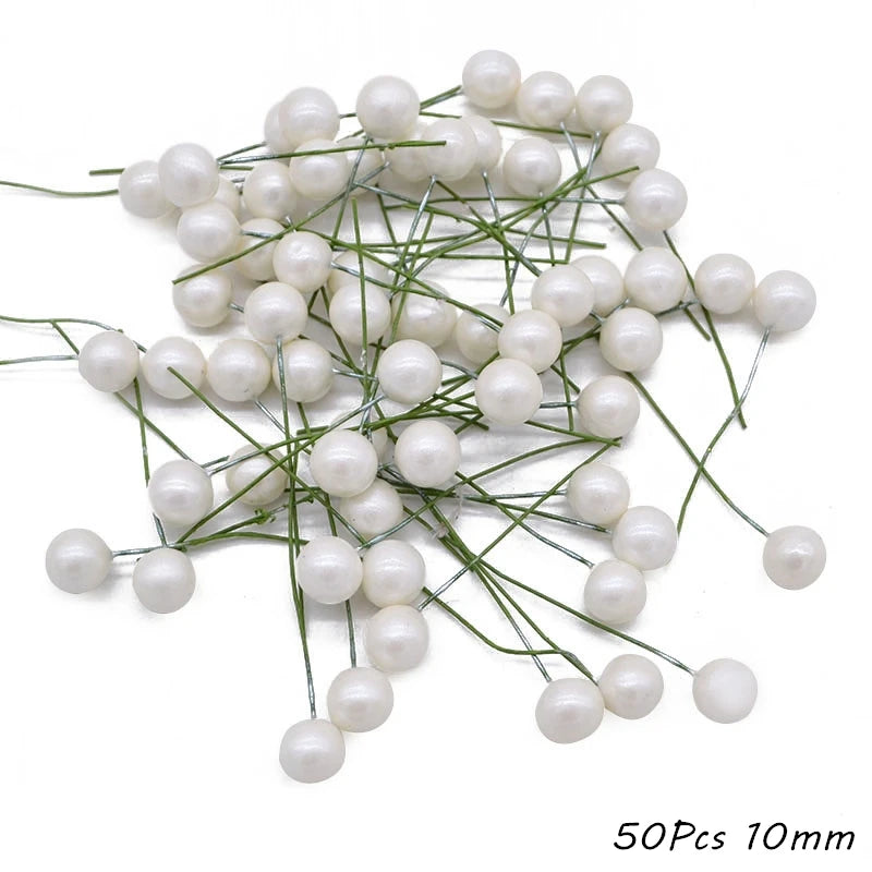 White Artificial Cherry Stamen Berry Bundle | DIY Xmas & Wedding Decor Artificial Flower Bundle Babs F11