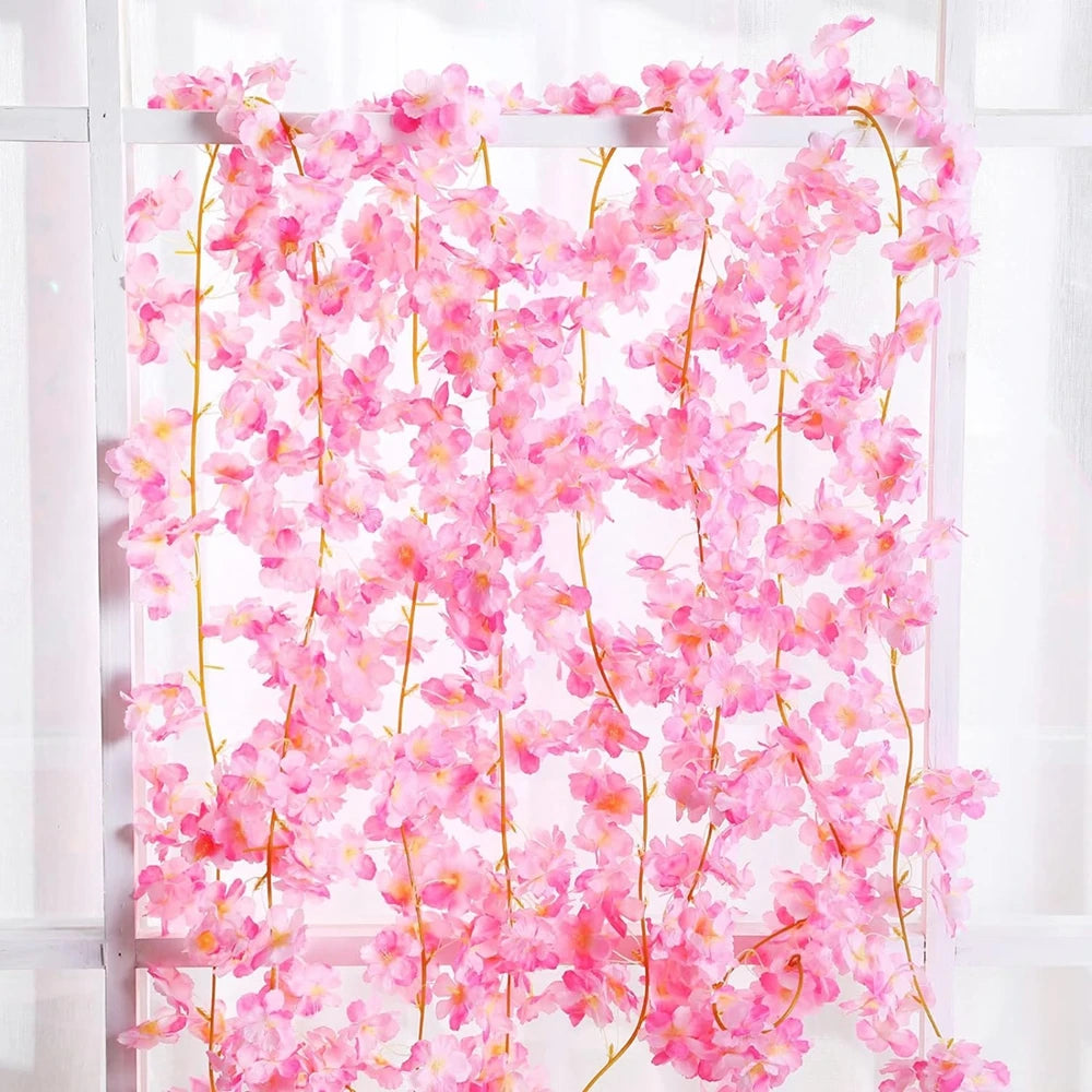 180CM Artificial Sakura Silk Flower Vine for Wedding & Décor Artificial Flower Vine Babs