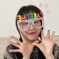 6-Pack Happy Birthday Novelty Glasses Party Photo Props Party Novelty Glasses Babs white