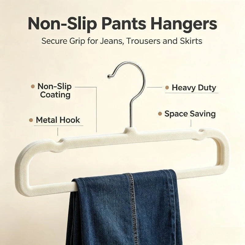 10-Pack Velvet Felt Hangers for Pants, Jeans, Coats & More Velvet Clothes Hangers Babs