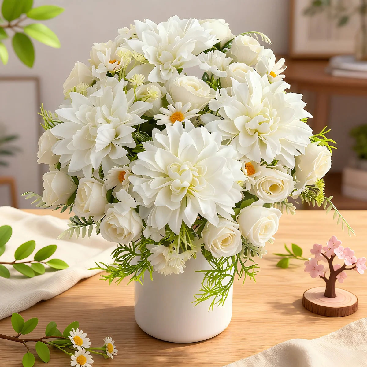 Artificial Silk Rose Dahlia Bouquet – Wedding & Home Décor Artificial Flower Bouquet Babs