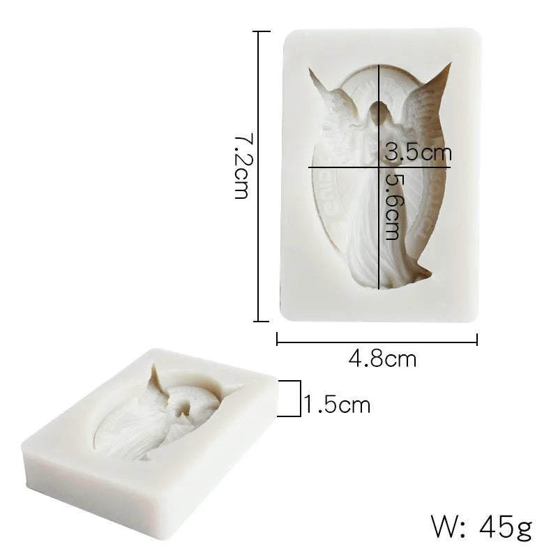2pcs Prayer Angel Silicone Mold – Candle, Plaster & Epoxy DIY Silicone Craft Mold Babs