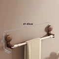 No-Drill Retractable Towel Rack – Walnut Wood & Aluminum Wall Towel Rack Babs 41-65cm-Black