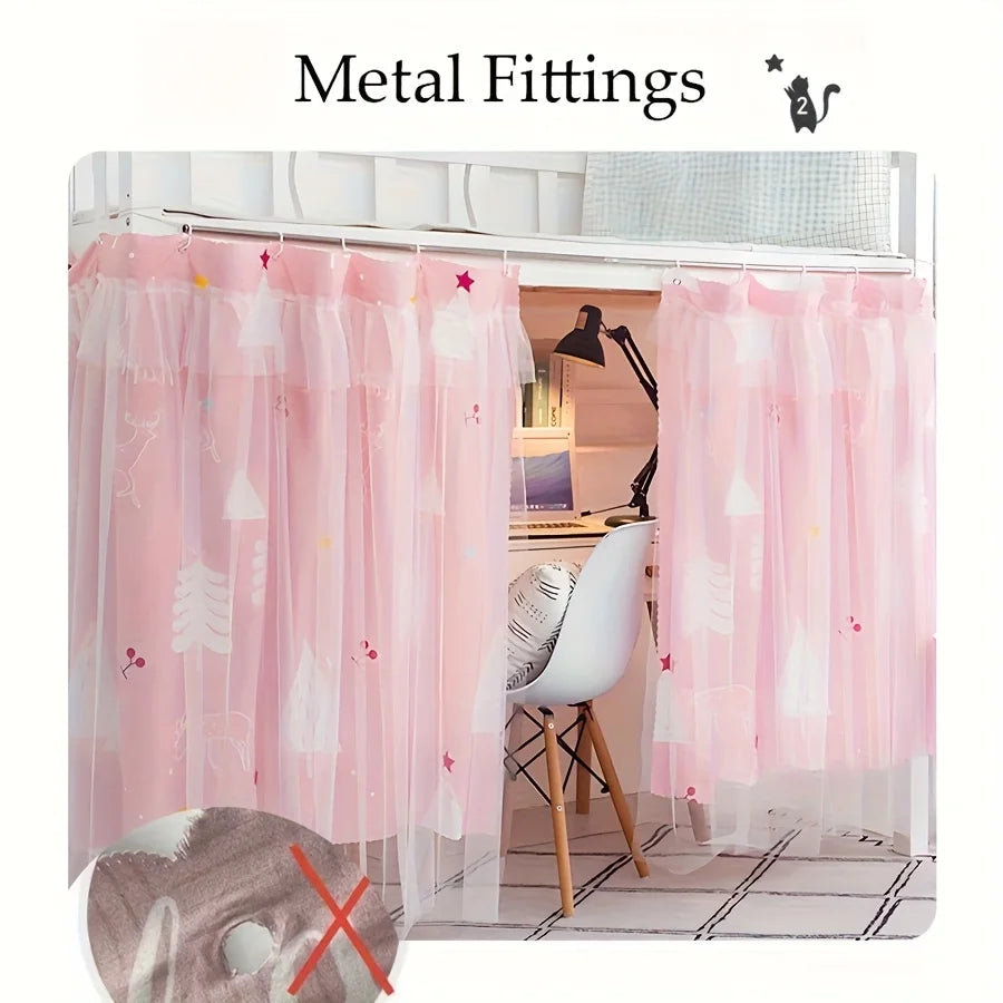 Double-Layer Mesh Lace Bed Curtain for Single Beds | Decor Bed Curtain Babs