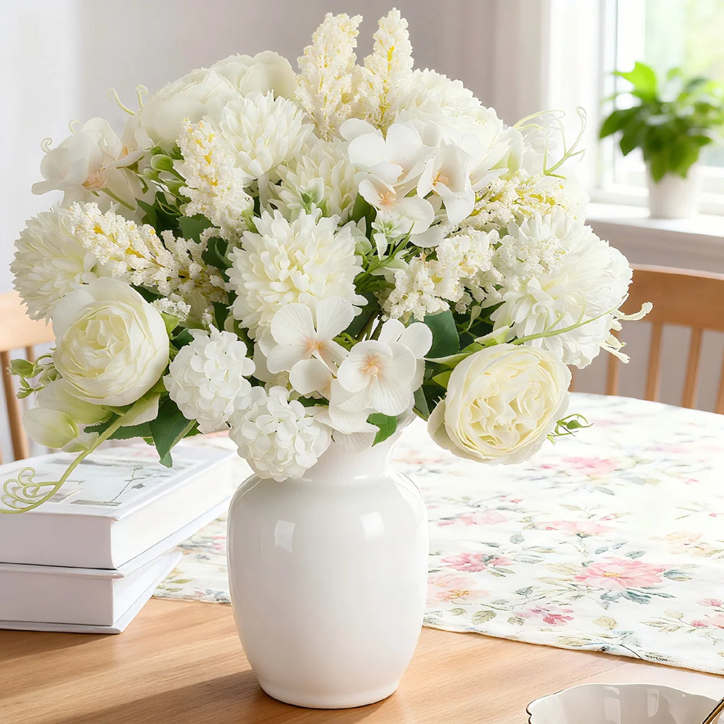 Silk Peony & Hydrangea Artificial Flower Bouquet | Wedding Décor Artificial Flower Bouquet Babs