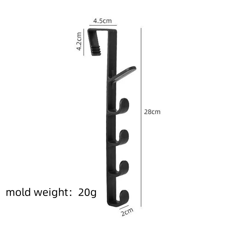 No-Drill Over-Door Hook Rack for Clothes, Bags & Hats Over-Door Hook Rack Babs