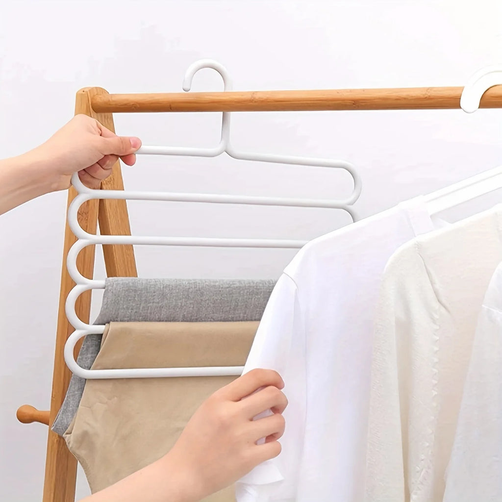 5-Layer Pants Rack with Hooks – Space-Saving Clothes Organizer Clothing Storage Rack Babs