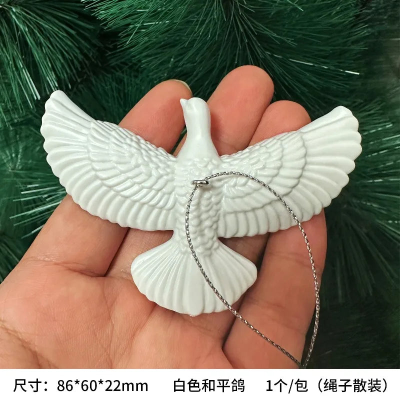 White Peace Dove Christmas Ornament | Friendship Gift Christmas Tree Ornament Babs