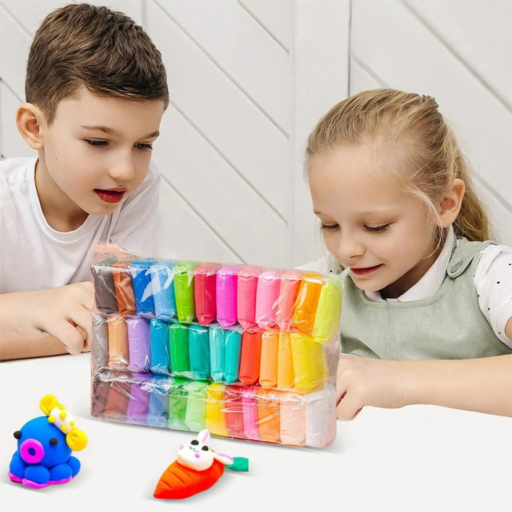 Kids Air Dry Modeling Clay DIY Set – 12, 24 or 36 Colors Kids Modeling Clay Babs