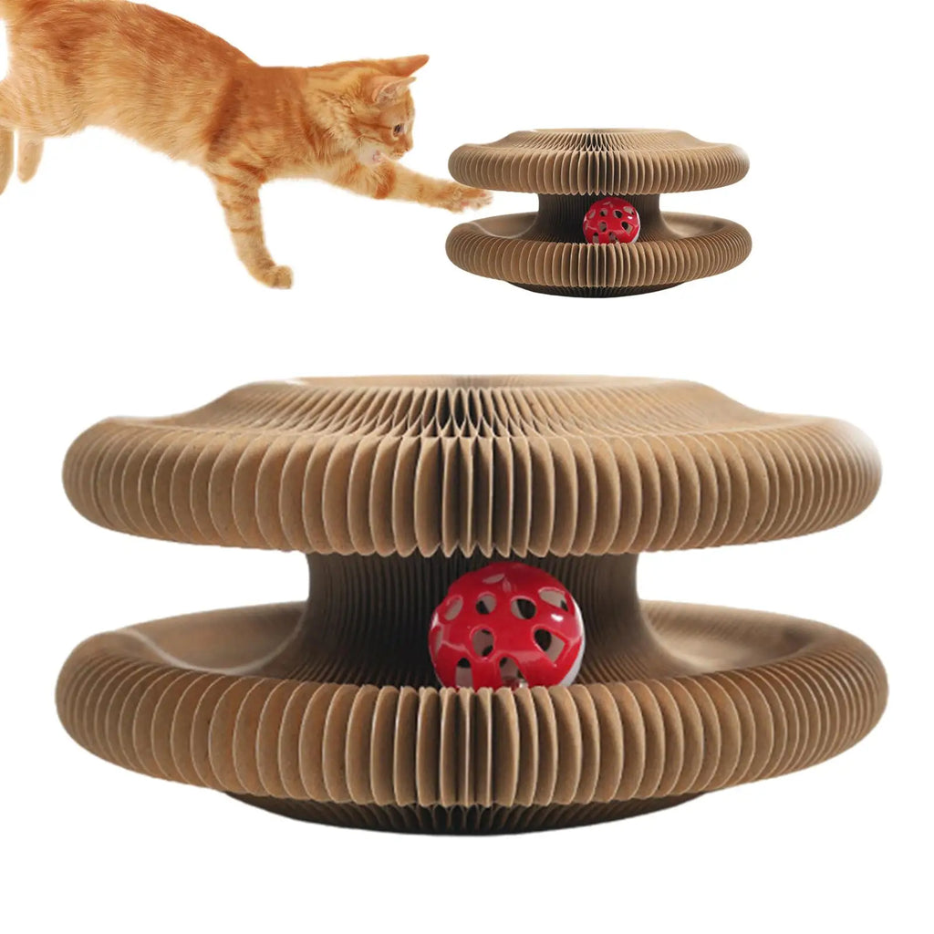Cat Scratch Organ Board Toy with Ball – Corrugated Scratcher Cat Scratcher Toy Babs