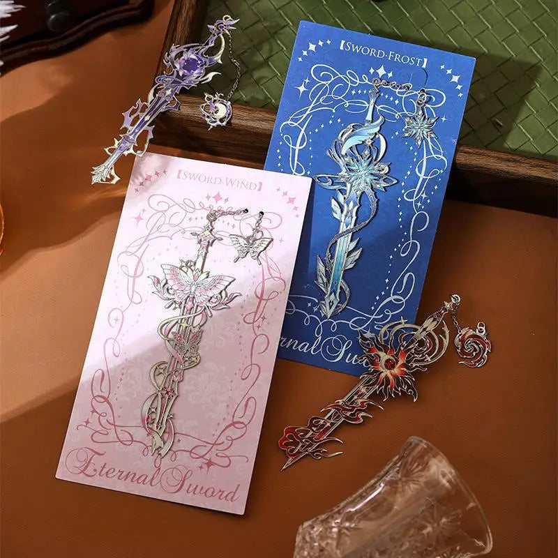Anime Elemental Metal Bookmark – Colorful Enamel Hollow Design Metal Bookmark Babs