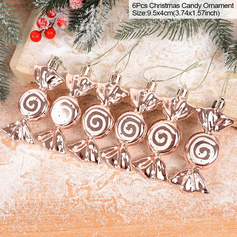 6-Pack Clear Snow Christmas Ball Ornaments 6cm – Tree Baubles Christmas Tree Ornaments Babs Style8 as picture