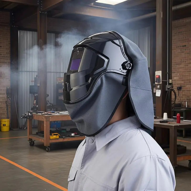 Welding Helmet Cover & Bib Set – Flame Retardant Neck Guard Welding Helmet Cover Babs