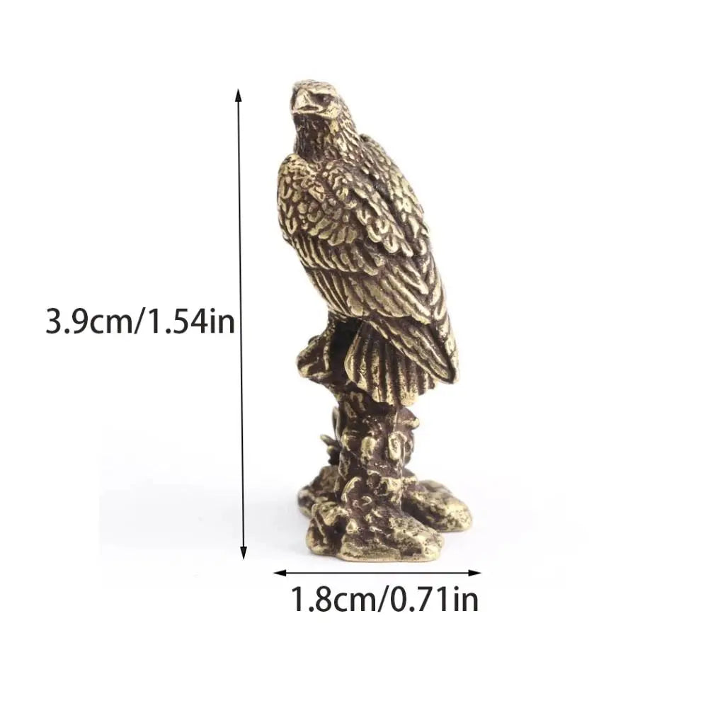 Copper Eagle Bird Figurine Feng Shui Statue Miniature Sculpture Bird Figurine Sculpture Babs