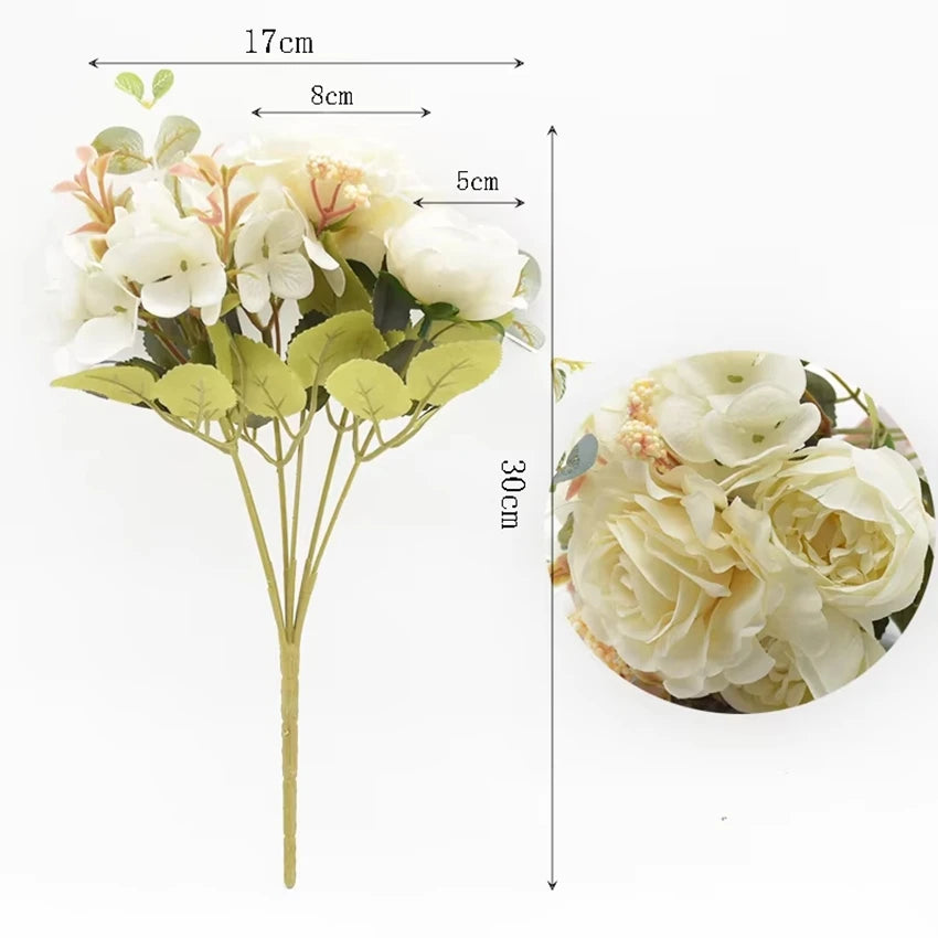 Artificial Silk Rose & Peony Bouquet – Wedding & Home Decor Artificial Flower Bouquet Babs