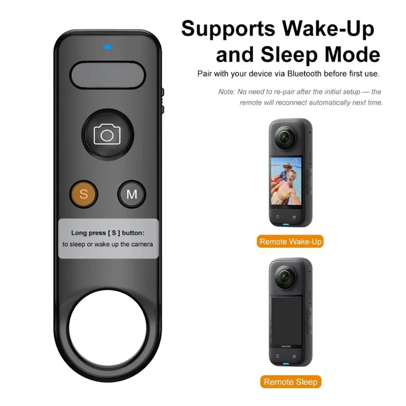 Bluetooth Shutter Remote for Insta360 X5 X4 X3 X2 Go3 ACE Pro Camera Remote Control Babs